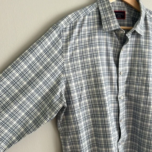 UNUTCKIT Men’s Cotton Flannel Long Sleeve Shirt Size Large In Blue - Picture 5 of 9